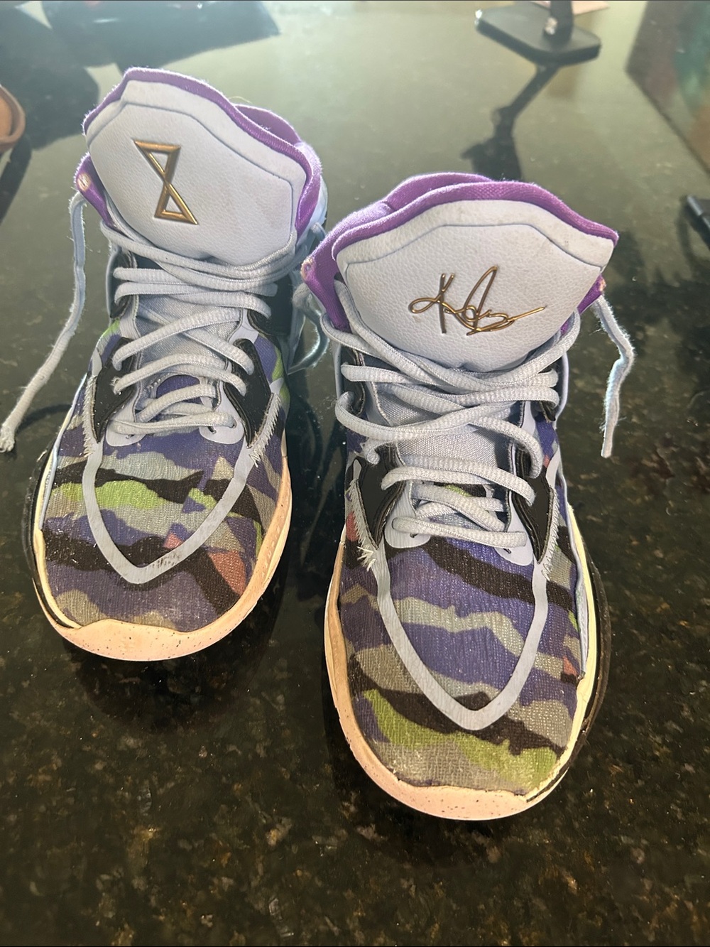 Nike Kids Purple Camo High-Top Sneakers